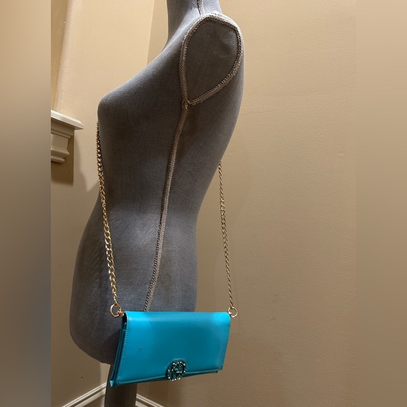 Gucci Interlocking GG Aqua Blue Long Crystal Wallet - Picture 7 of 11